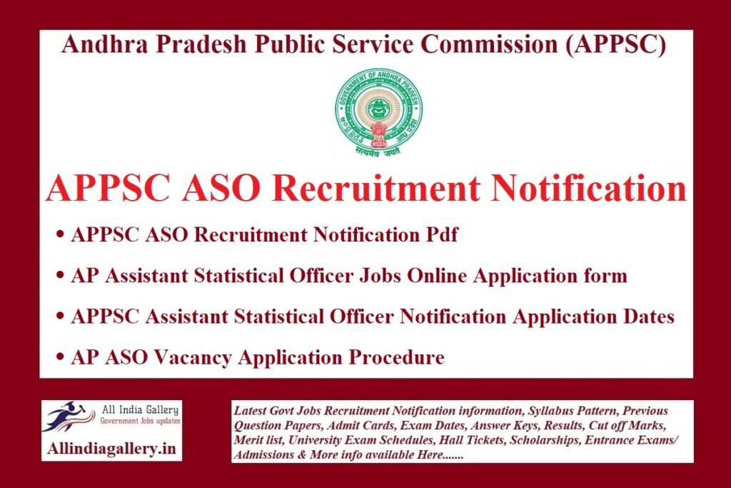 APPSC ASO Notification 2021 AP 38 Assistant Statistical Officer ...